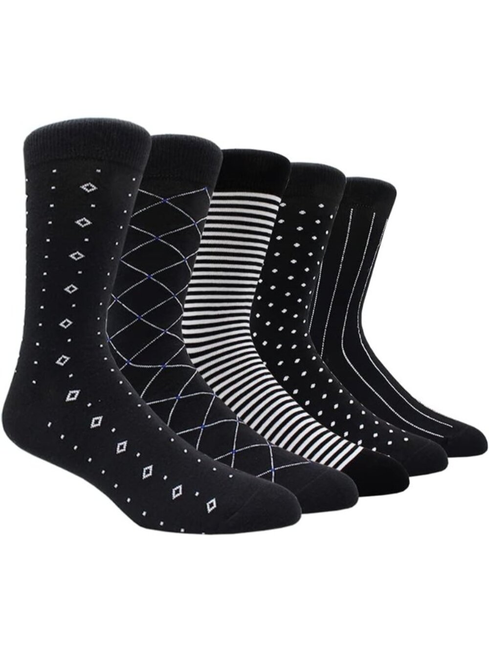 🧦Men's 4 Colorful Striped 6 Pairs Dress Socks Pattern Funny Casual Socks Pack